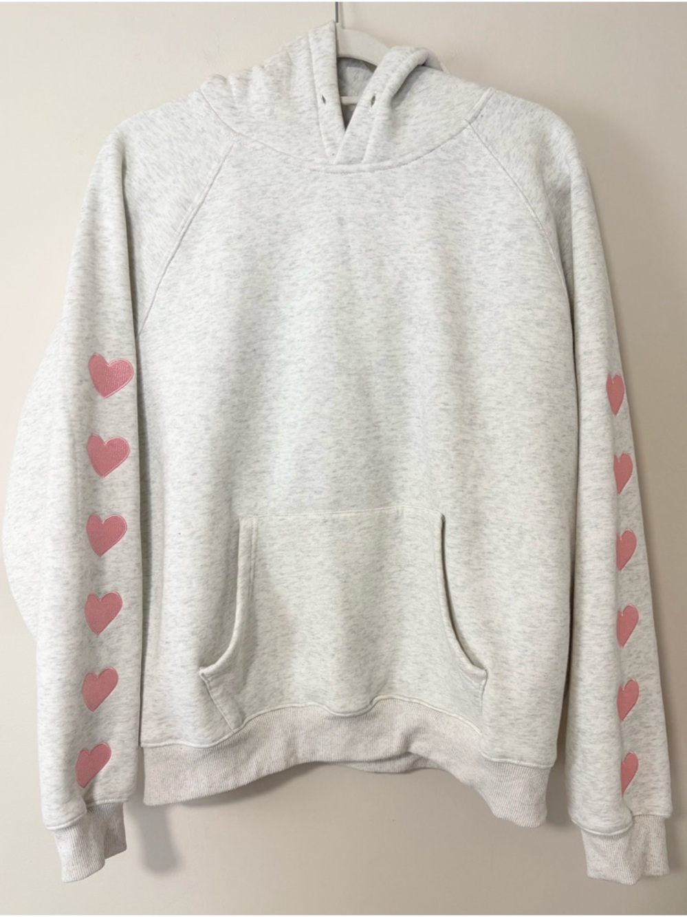 Dandy Worldwide Heart on My Sleeve Oversized Lux Hoodie in Heather Gray - Picture 3 of 7